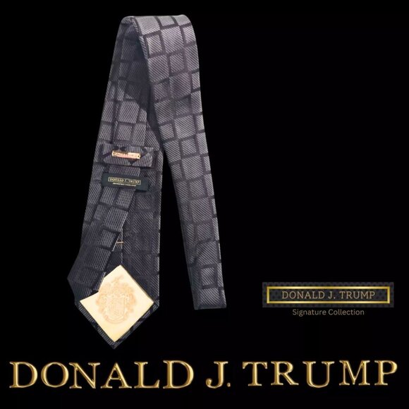Donald J. Trump Signature Collection Necktie Tie Brown Geometric NEW Tie Box - Picture 2 of 3
